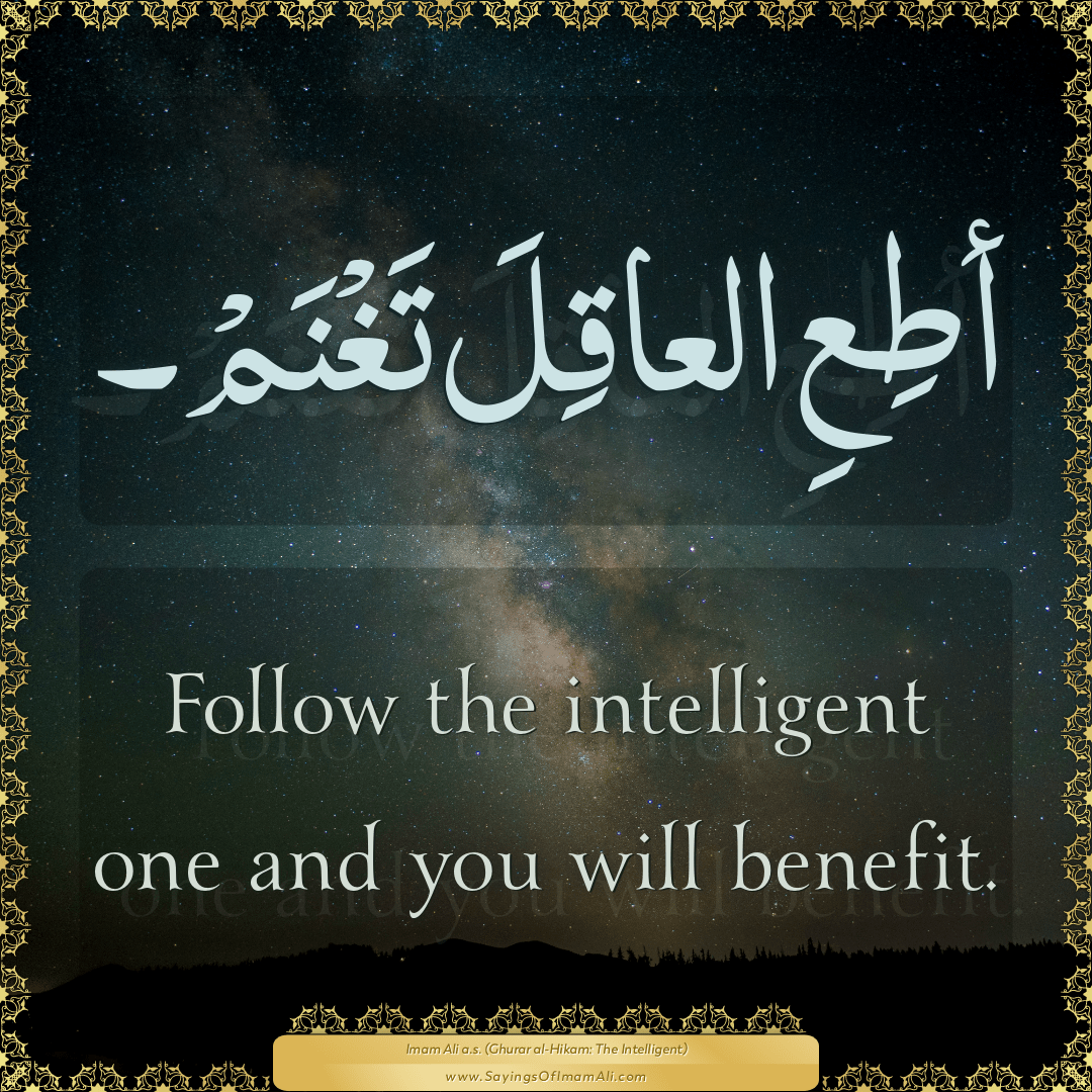Follow the intelligent one and you will benefit.